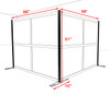 One L Shaped Loft Modern Office Home Aluminum Frame Partition / Divider / Sneeze Guard, #UT-ALU-P29-B