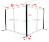 One L Shaped Loft Modern Office Home Aluminum Frame Partition / Divider / Sneeze Guard, #UT-ALU-P31-C