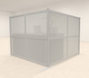 One L Shaped Loft Modern Office Home Aluminum Frame Partition / Divider / Sneeze Guard, #UT-ALU-P32