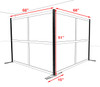 One L Shaped Loft Modern Office Home Aluminum Frame Partition / Divider / Sneeze Guard, #UT-ALU-P33