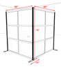 One L Shaped Loft Modern Office Home Aluminum Frame Partition / Divider / Sneeze Guard, #UT-ALU-P39-A