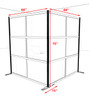 One L Shaped Loft Modern Office Home Aluminum Frame Partition / Divider / Sneeze Guard, #UT-ALU-P39-C