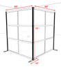 One L Shaped Loft Modern Office Home Aluminum Frame Partition / Divider / Sneeze Guard, #UT-ALU-P40-A