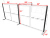 One T Shaped Loft Modern Office Home Aluminum Frame Partition / Divider / Sneeze Guard, #UT-ALU-P49-A