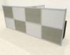 One T Shaped Loft Modern Office Home Aluminum Frame Partition / Divider / Sneeze Guard, #UT-ALU-P53-C