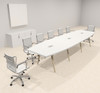 Modern Boat shaped 14' Feet Conference Table, #OF-CON-CW22