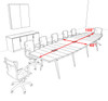 Modern Boat shaped 14' Feet Conference Table, #OF-CON-CW24