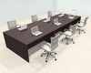 Six Person Modern Office Workstation Desk Set, #OT-SUL-FPN11