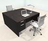 Two Person Modern Office Workstation Desk Set, #OT-SUL-FPN16