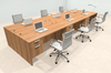 Six Person Modern Office Workstation Desk Set, #OT-SUL-FPN21