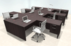Six Person Modern Office Workstation Desk Set, #OT-SUL-FPN47