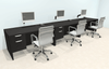 Three Person Modern Office Workstation Desk Set, #OT-SUL-SPN28