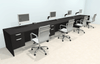 Four Person Modern Office Workstation Desk Set, #OT-SUL-SPN32