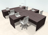 Four Person Modern Office Workstation Desk Set, #OT-SUL-SPN47