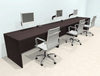 Three Person Modern Office Workstation Desk Set, #OT-SUL-SPN7