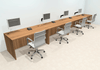 Four Person Modern Office Workstation Desk Set, #OT-SUL-SPN9