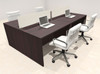 Four Person Modern Acrylic Divider Office Workstation Desk Set, #OT-SUS-FP18