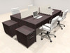 Four Person Modern Acrylic Divider Office Workstation Desk Set, #OT-SUS-FP33