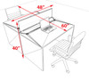 Two Person Modern Acrylic Divider Office Workstation Desk Set, #OT-SUS-FP4