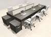 Six Person Modern Acrylic Divider Office Workstation Desk Set, #OT-SUS-FP50