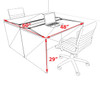 Two Person Modern No Panel Office Workstation Desk Set, #OT-SUS-FPN1