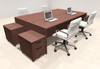 Four Person Modern No Panel Office Workstation Desk Set, #OT-SUS-FPN32