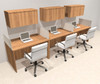 Three Person Modern Acrylic Divider Office Workstation Desk Set, #OT-SUS-SP31