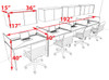 Four Person Modern Acrylic Divider Office Workstation Desk Set, #OT-SUS-SP36