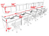 Five Person Modern Acrylic Divider Office Workstation Desk Set, #OT-SUS-SP43