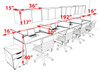 Four Person Modern Acrylic Divider Office Workstation Desk Set, #OT-SUS-SP56