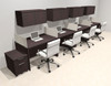 Four Person Modern Acrylic Divider Office Workstation Desk Set, #OT-SUS-SP58