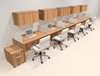 Five Person Modern Acrylic Divider Office Workstation Desk Set, #OT-SUS-SP61