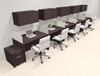 Five Person Modern Acrylic Divider Office Workstation Desk Set, #OT-SUS-SP63
