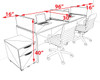 Two Person Modern Acrylic Divider Office Workstation Desk Set, #OT-SUS-SP66