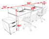 Two Person Modern Acrylic Divider Office Workstation Desk Set, #OT-SUS-SP69