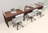 Three Person Modern Acrylic Divider Office Workstation Desk Set, #OT-SUS-SP7