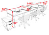 Three Person Modern Acrylic Divider Office Workstation Desk Set, #OT-SUS-SP73