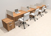 Four Person Modern Acrylic Divider Office Workstation Desk Set, #OT-SUS-SP76