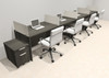 Four Person Modern Acrylic Divider Office Workstation Desk Set, #OT-SUS-SP80