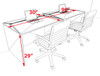 Two Person Modern No Panel Office Workstation Desk Set, #OT-SUS-SPN1