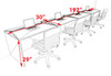 Four Person Modern No Panel Office Workstation Desk Set, #OT-SUS-SPN14
