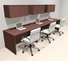 Three Person Modern No Panel Office Workstation Desk Set, #OT-SUS-SPN32