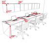 Three Person Modern No Panel Office Workstation Desk Set, #OT-SUS-SPN35