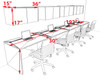 Four Person Modern No Panel Office Workstation Desk Set, #OT-SUS-SPN37