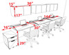 Three Person Modern No Panel Office Workstation Desk Set, #OT-SUS-SPN52