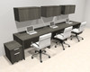 Three Person Modern No Panel Office Workstation Desk Set, #OT-SUS-SPN55