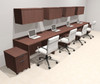 Four Person Modern No Panel Office Workstation Desk Set, #OT-SUS-SPN57