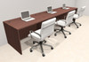 Three Person Modern No Panel Office Workstation Desk Set, #OT-SUS-SPN7
