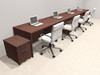 Four Person Modern No Panel Office Workstation Desk Set, #OT-SUS-SPN77
