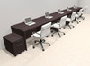 Five Person Modern No Panel Office Workstation Desk Set, #OT-SUS-SPN83